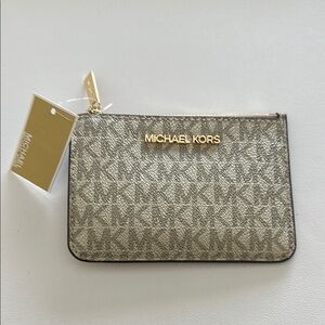 Michael Kors Gray Monogram Wristlet